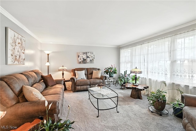 136 Elmridge Rd, Mansfield, OH 44907 - living room with carpet flooring and ornamental molding