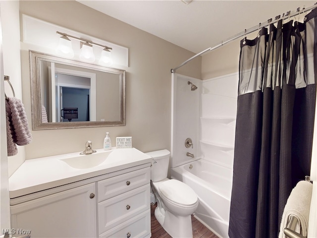 1345 E 359th St, Eastlake, OH 44095 - full bath featuring shower / tub combo with curtain, vanity, and wood finished floors