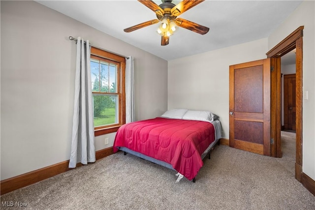 1029 S Main St, Grafton, OH 44044 - carpeted bedroom with baseboards and ceiling fan