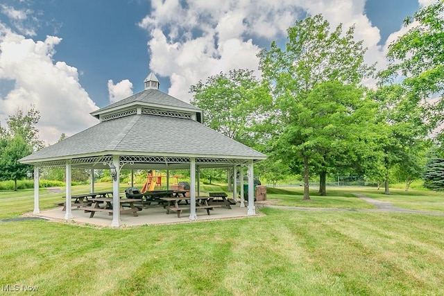 583 Mock Orange Cir, Chagrin Falls, OH 44023 - view of community featuring a gazebo and a lawn