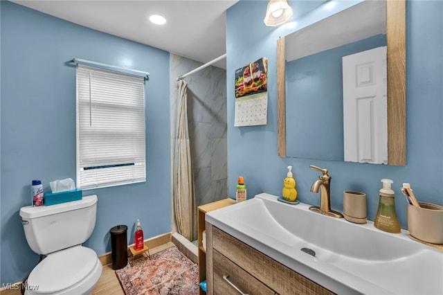 1552 E 254th St, Euclid, OH 44117 - bathroom with vanity, a stall shower, and recessed lighting