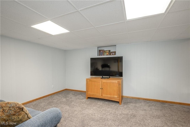 291 S Cleveland Ave, Mogadore, OH 44260 - living room featuring a paneled ceiling and light carpet