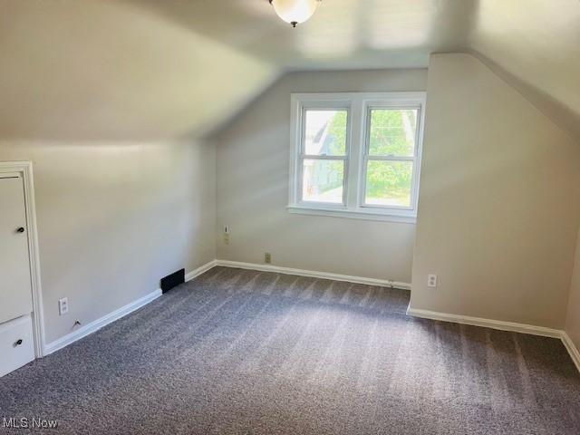 1700 Malasia Rd, Akron, OH 44305 - additional living space featuring carpet floors and vaulted ceiling