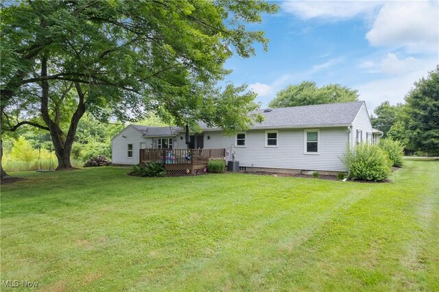 1332 Broadview Ave, Akron, OH 44321 - rear view of house with a deck and a yard