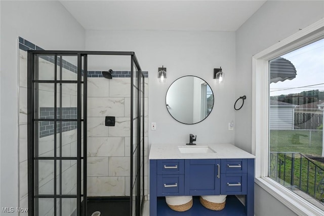 908 Dawnwood Dr, Parma, OH 44134 - bathroom featuring vanity and a shower stall