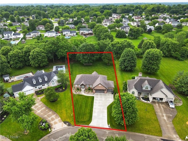 5461 Brook Run Ave NE, Louisville, OH 44641 - aerial perspective of suburban area with property boundaries highlighted