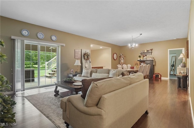 5461 Brook Run Ave NE, Louisville, OH 44641 - living area featuring a chandelier and hardwood / wood-style floors