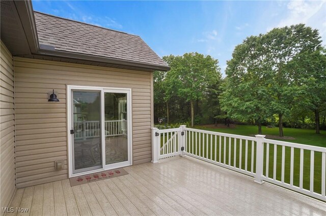 5461 Brook Run Ave NE, Louisville, OH 44641 - wooden terrace featuring a lawn