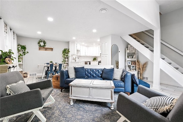 1293 Redtail Hawk Dr Unit 4, Boardman, OH 44512 - living area with recessed lighting and stairs