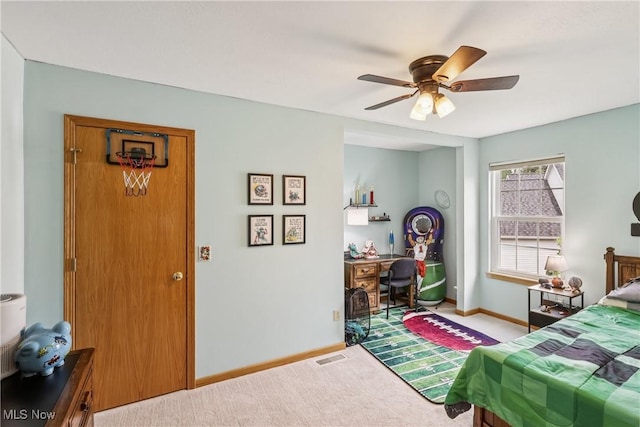 957 Devonwood Dr, Wadsworth, OH 44281 - carpeted bedroom featuring an office area and ceiling fan