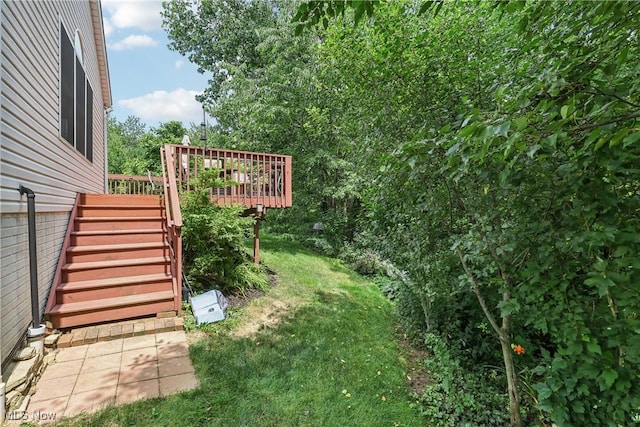 957 Devonwood Dr, Wadsworth, OH 44281 - view of yard featuring stairs and a deck