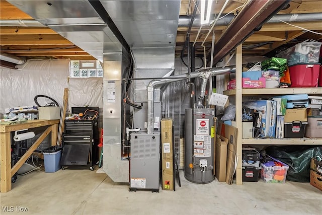 957 Devonwood Dr, Wadsworth, OH 44281 - unfinished basement featuring water heater and heating unit