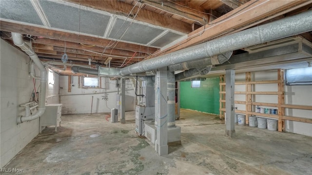 60 S Liberty St, New Concord, OH 43762 - basement with heating unit and water heater