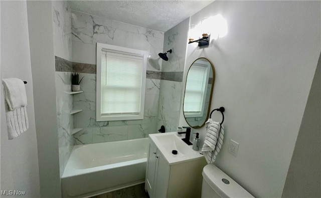 16721 Lomond Blvd, Shaker Heights, OH 44120 - full bath featuring vanity, shower / washtub combination, and a textured ceiling