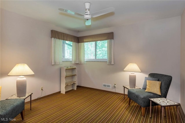 7080 Arcadia Dr, Parma, OH 44129 - sitting room featuring carpet flooring and a ceiling fan