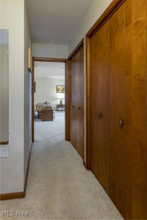 7080 Arcadia Dr, Parma, OH 44129 - hallway with carpet floors and baseboards