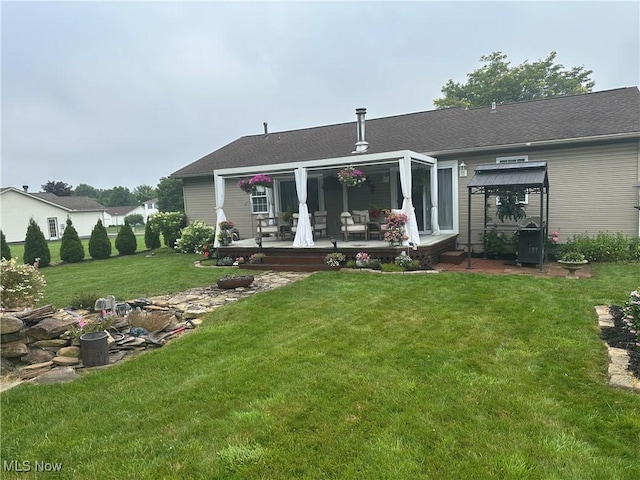 1995 Fox Chase, Youngstown, OH 44515 - rear view of property featuring a gazebo, a yard, and a deck