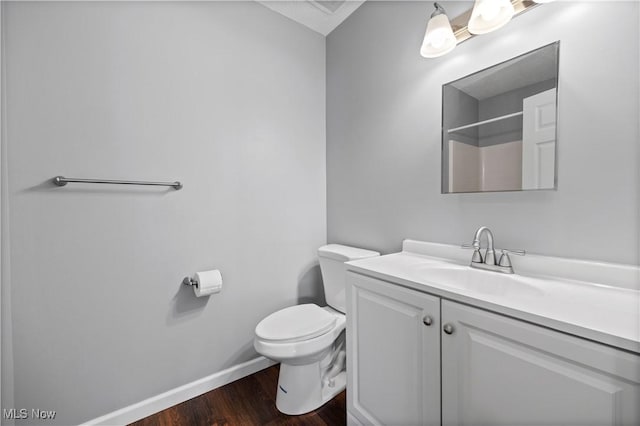 27087 Oakwood Cir Unit 102Y, Olmsted Twp, OH 44138 - bathroom with vanity, wood finished floors, and a shower
