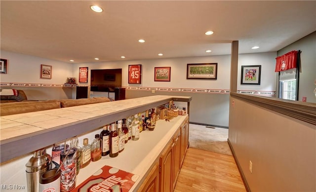 99 Mccook Ave, Carrollton, OH 44615 - bar area with recessed lighting and light wood-type flooring