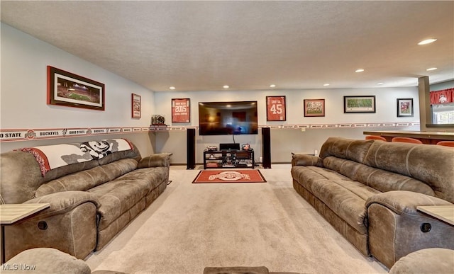 99 Mccook Ave, Carrollton, OH 44615 - living room featuring carpet and recessed lighting