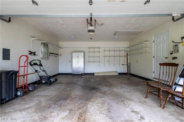 3945 Palisades Dr, Weirton, WV 26062 - garage with electric panel and a garage door opener