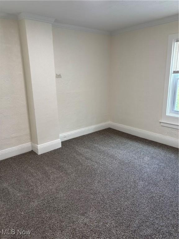 600 Marcus St, East Liverpool, OH 43920 - empty room with dark colored carpet and crown molding