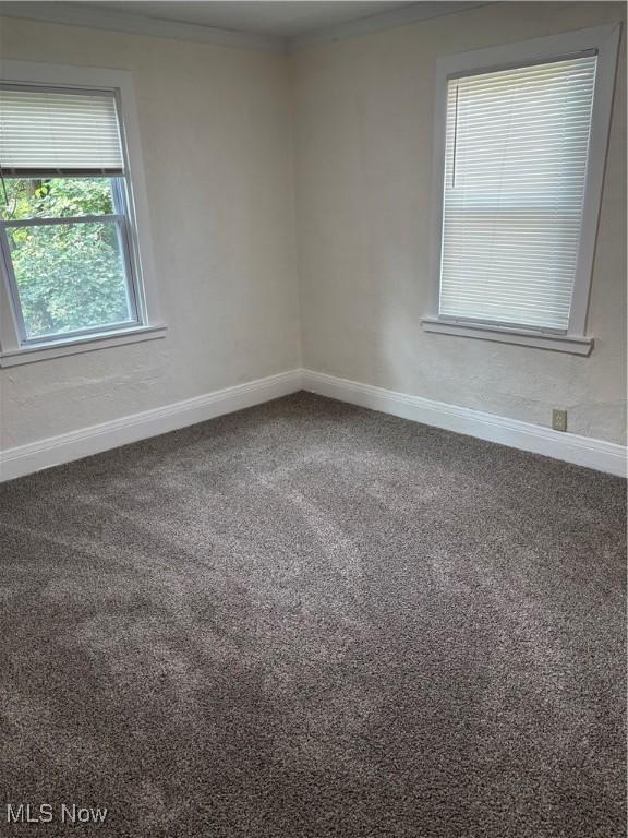 600 Marcus St, East Liverpool, OH 43920 - carpeted spare room with baseboards and crown molding
