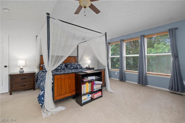 9034 Huxley Ln, Olmsted Twp, OH 44138 - carpeted bedroom featuring lofted ceiling and ceiling fan