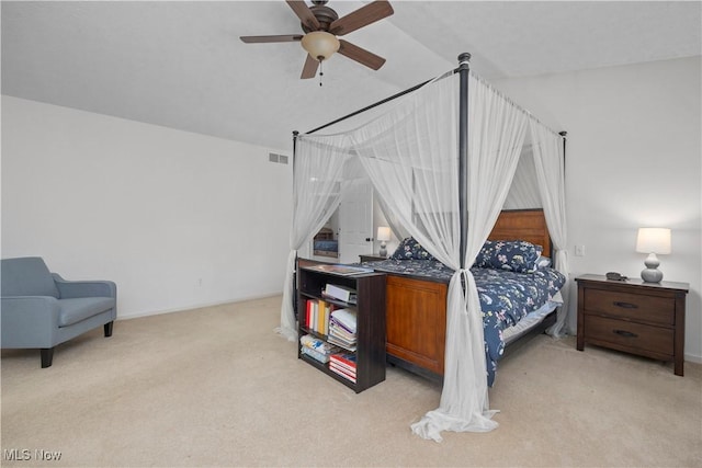 9034 Huxley Ln, Olmsted Twp, OH 44138 - bedroom with light carpet and a ceiling fan