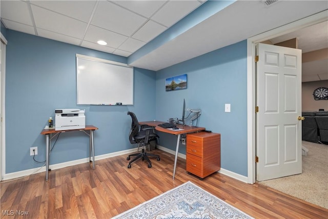 9034 Huxley Ln, Olmsted Twp, OH 44138 - office space featuring wood finished floors and a drop ceiling