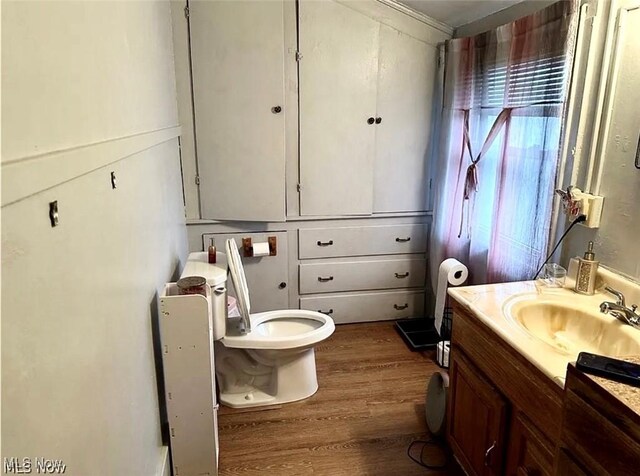 574 Spring St, Struthers, OH 44471 - bathroom featuring vanity and wood finished floors