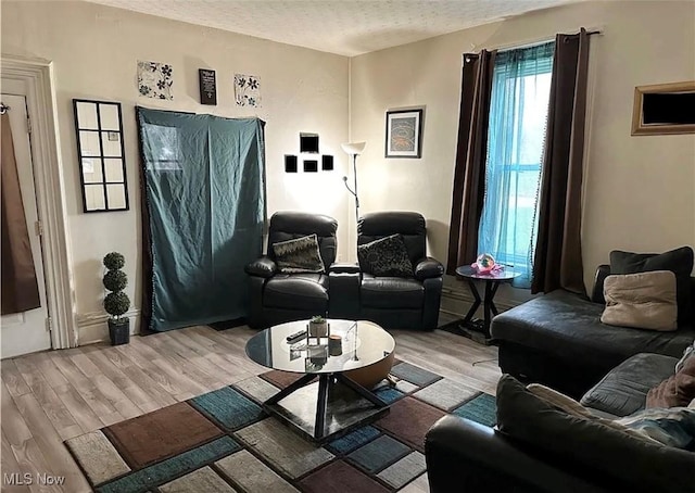574 Spring St, Struthers, OH 44471 - living area with a textured ceiling and light wood-style flooring