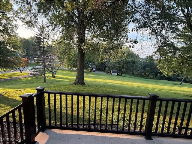 62239 Hillcrest Rd, Barnesville, OH 43713 - wooden deck featuring a yard