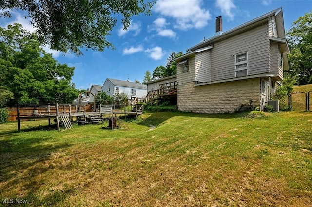 1266 Pitkin Ave, Akron, OH 44310 - view of yard featuring a wooden deck