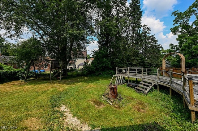 1266 Pitkin Ave, Akron, OH 44310 - view of yard with a wooden deck