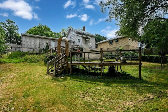 1266 Pitkin Ave, Akron, OH 44310 - back of property with a deck and stairs