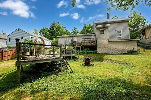 1266 Pitkin Ave, Akron, OH 44310 - view of yard featuring a wooden deck and stairs
