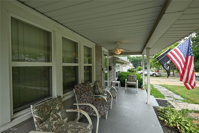 1266 Pitkin Ave, Akron, OH 44310 - porch featuring a ceiling fan