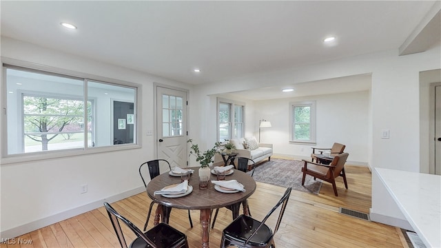3187 Grenfall Rd, Norton, OH 44203 - dining room with light wood-style floors and recessed lighting