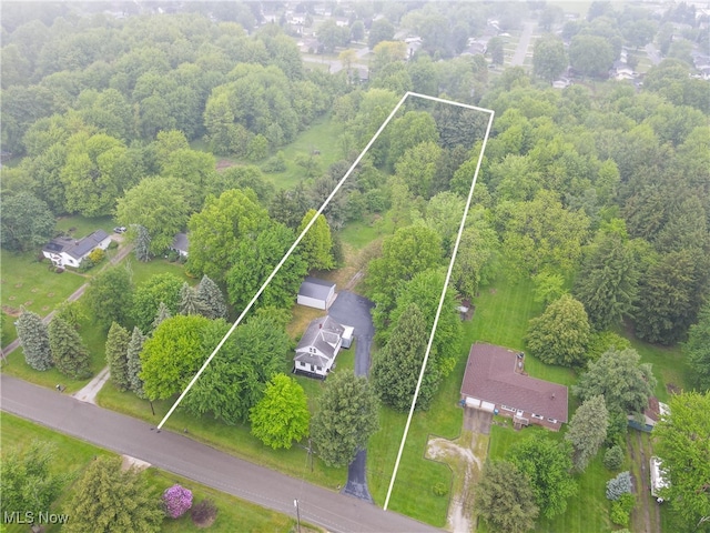 3187 Grenfall Rd, Norton, OH 44203 - aerial view of property's location featuring property boundaries highlighted and a heavily wooded area
