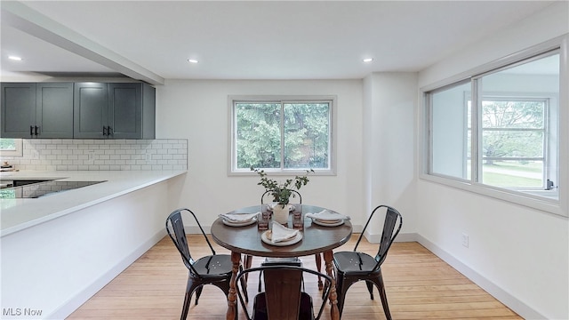 3187 Grenfall Rd, Norton, OH 44203 - dining room with light wood-style floors and recessed lighting