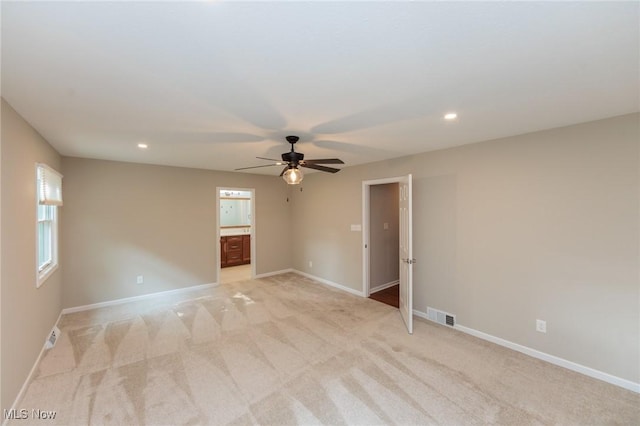 2271 Augusta Ct, Westlake, OH 44145 - unfurnished room featuring ceiling fan, light carpet, and recessed lighting