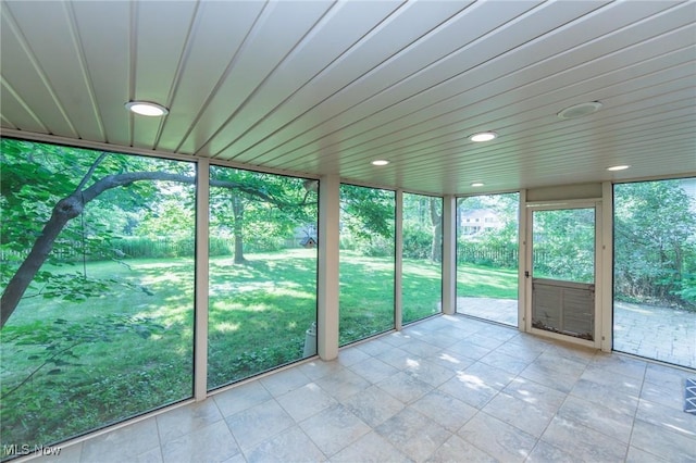 2271 Augusta Ct, Westlake, OH 44145 - unfurnished sunroom featuring recessed lighting and tile patterned floors