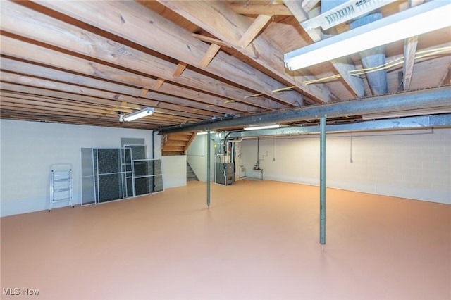 2271 Augusta Ct, Westlake, OH 44145 - basement with stairway and heating unit