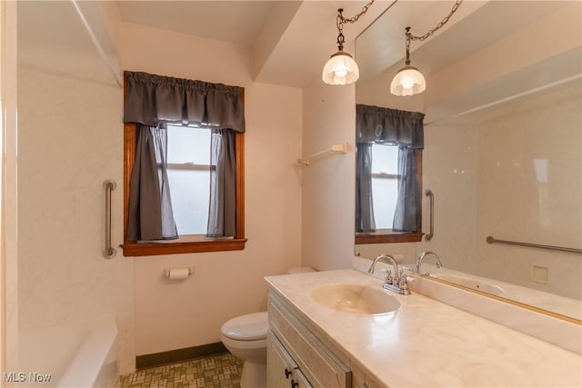1403 Wexford Ave, Parma, OH 44134 - bathroom featuring healthy amount of natural light, vanity, a tub, and a shower