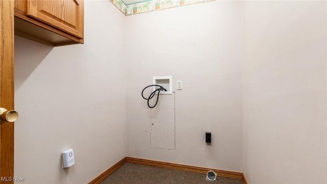 4101 Oak Ridge Ln, Cambridge, OH 43725 - laundry area featuring cabinet space, washer hookup, and hookup for an electric dryer