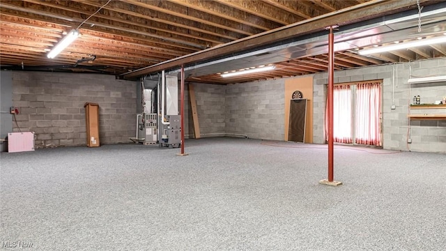 4101 Oak Ridge Ln, Cambridge, OH 43725 - basement with heating unit and concrete block wall