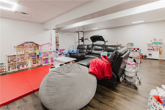 32 Par Three Dr, Follansbee, WV 26037 - playroom with wood finished floors and a drop ceiling