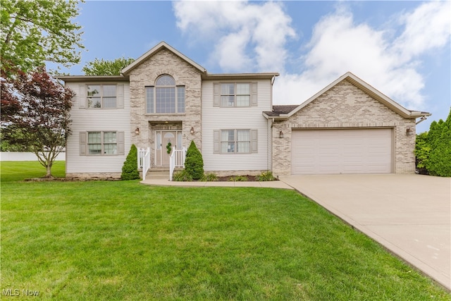 32 Par Three Dr, Follansbee, WV 26037 - traditional home with concrete driveway, an attached garage, and a front yard