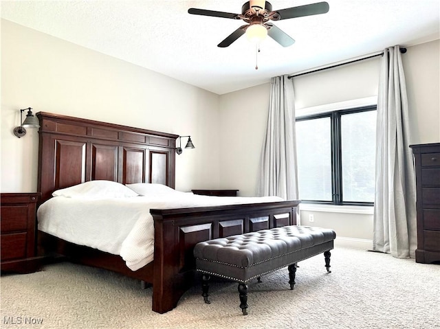 2710 E Hutton Rd, Wooster, OH 44691 - bedroom with light colored carpet and ceiling fan